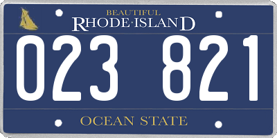 RI license plate 023821