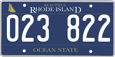 RI license plate 023822