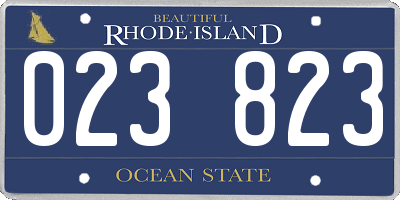 RI license plate 023823
