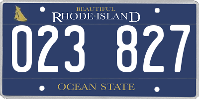 RI license plate 023827