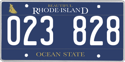 RI license plate 023828