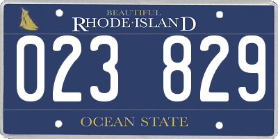 RI license plate 023829