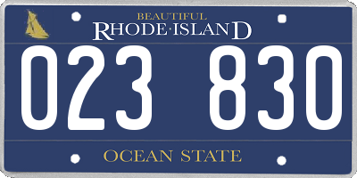 RI license plate 023830