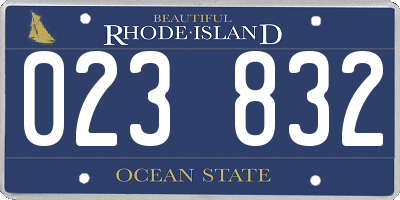 RI license plate 023832