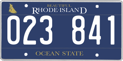RI license plate 023841