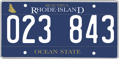 RI license plate 023843