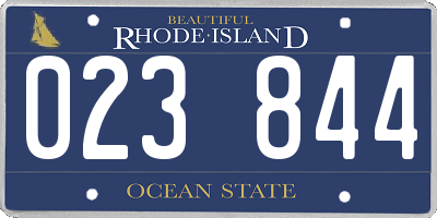 RI license plate 023844