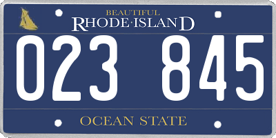 RI license plate 023845