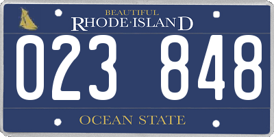 RI license plate 023848