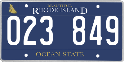 RI license plate 023849