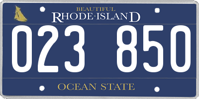 RI license plate 023850