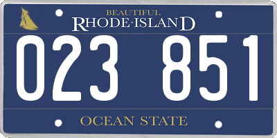 RI license plate 023851