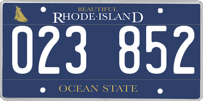RI license plate 023852