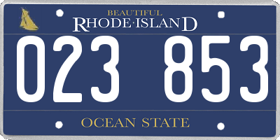 RI license plate 023853