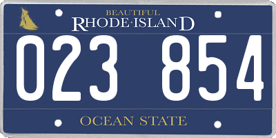 RI license plate 023854