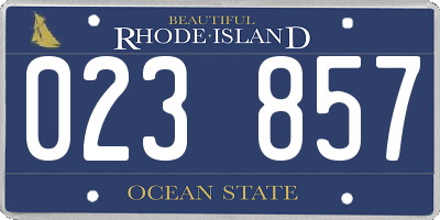 RI license plate 023857