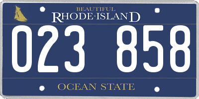 RI license plate 023858