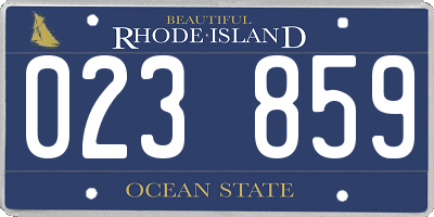 RI license plate 023859