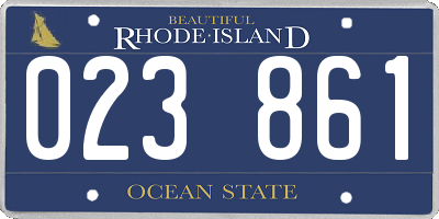 RI license plate 023861