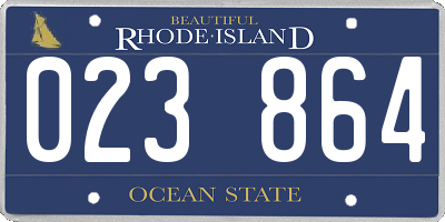 RI license plate 023864
