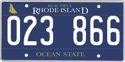 RI license plate 023866