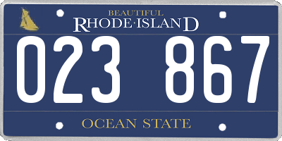 RI license plate 023867
