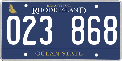 RI license plate 023868