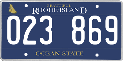 RI license plate 023869