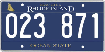 RI license plate 023871
