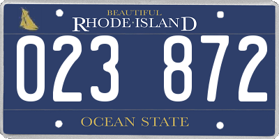 RI license plate 023872
