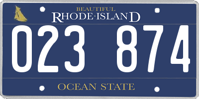 RI license plate 023874
