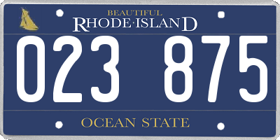 RI license plate 023875