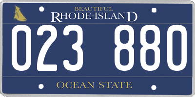 RI license plate 023880