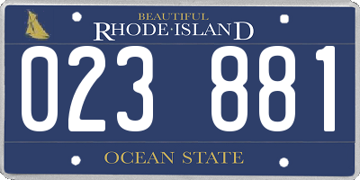 RI license plate 023881