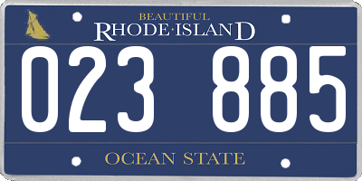 RI license plate 023885