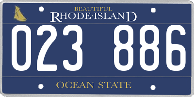 RI license plate 023886
