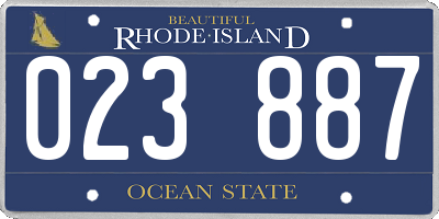RI license plate 023887