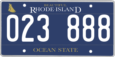 RI license plate 023888