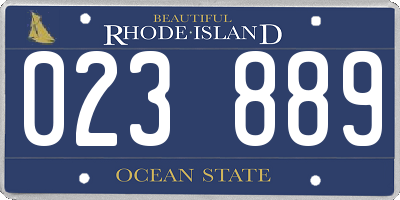 RI license plate 023889