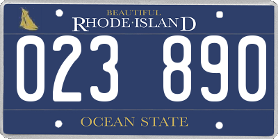 RI license plate 023890