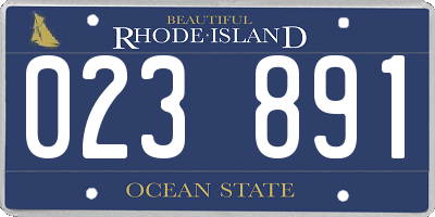 RI license plate 023891