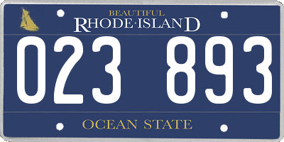 RI license plate 023893