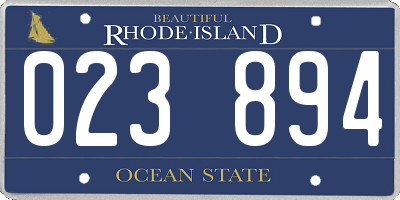 RI license plate 023894
