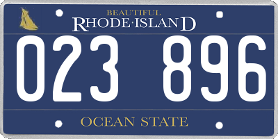 RI license plate 023896