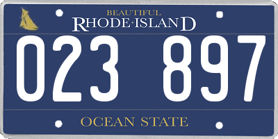 RI license plate 023897