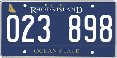 RI license plate 023898