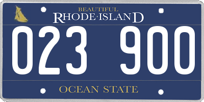 RI license plate 023900