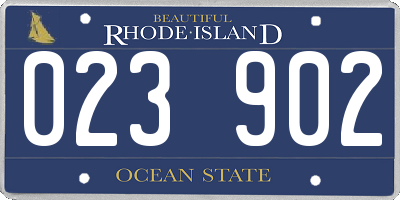 RI license plate 023902