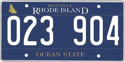RI license plate 023904