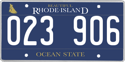 RI license plate 023906